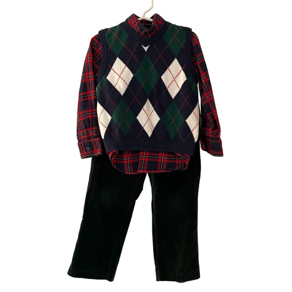 Janie and Jack 3T Set -  Vest, Button down shirt and valor/Corduroy Pants Set